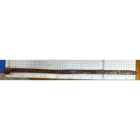 Vintage Handcrafted Western Brown Exotic Leather Belt Round Leather Buckle 40" - Picture 6 of 6